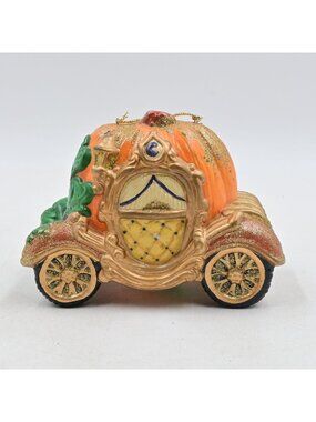 Smithsonian Cinderella Pumpkin Carriage Ornament Glitter Hanging Decoration